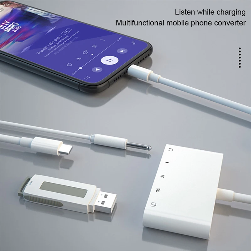 Утхай C67 для перехода от разъема Lightning к USB3.0 SD TF 3 5 мм аудио 5IN1 адаптер MicroUSB USB кард