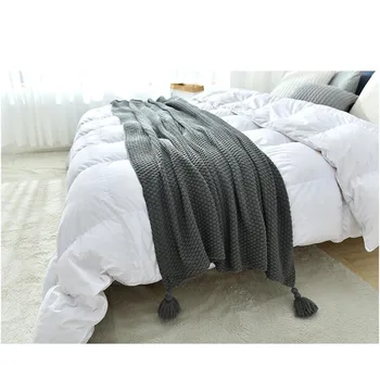 

Nordic style sofa cover blanket office nap blanket tassel knitting ball wool leisure air conditioning blanket