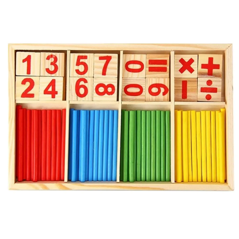 

1set Montessori Wooden Number Math Game Sticks Mathematics Early Learning Counting Educational Toys Children Kids Gifts HOT