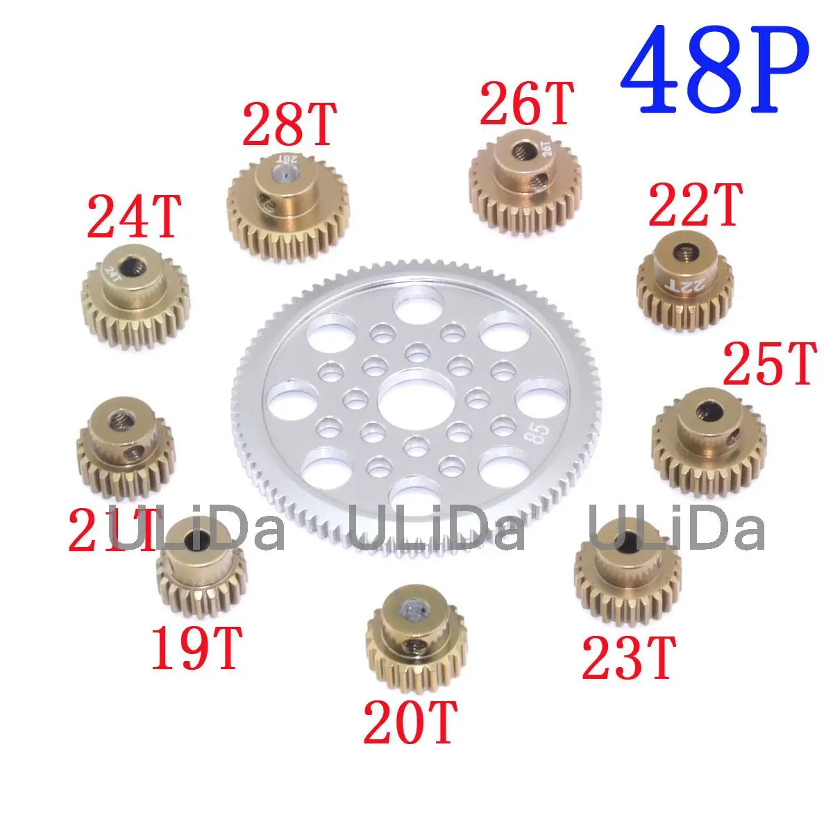 6061 алюминиевый 48P Spur Gear 92T 85T 80T мотор шестерни s 19T 20T 21T 22T 23T 24T 25T 26T 29T 33T для Sakura D3 1/10 RC