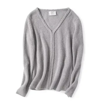 

CAMIA mohair women's sweater V-neck wool mohair pullover sweater women pull femme nouveaute 2020