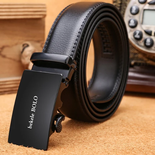 WESTAL men belt genuine leather belt male automatic buckle belts for men leather jeans mens belts luxury cinturon hombre 1001 - Цвет: 1001black