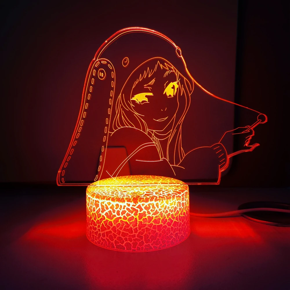 

Аниме Kakegurui Compulsive Gambler Runa Yomozuki фигурка светильник детской спальни Декор ночсветильник Манга подарок для комнаты настольная лампа