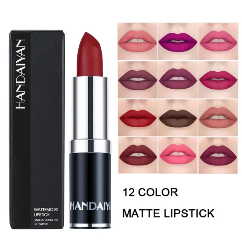 

Hot Sales 12 Colors Waterproof Nude Matte Velvet Glossy Lip Gloss Lipstick Lip Balm Sexy Red Lip Tint Women Makeup Gift TSLM2