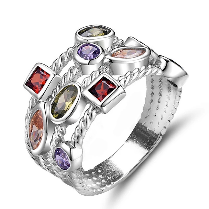 Beiver, модное серебряное обручальное кольцо, AAA циркон, обручальные кольца для женщин, ювелирные изделия с кристаллами, аксессуары, размер 6-9