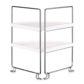 

New Kitchen Storage Rack 2-Tier Corner Freestanding Stackable Storage Organizer Shelf for Bathroom Countertop Cabinet Storage Ra