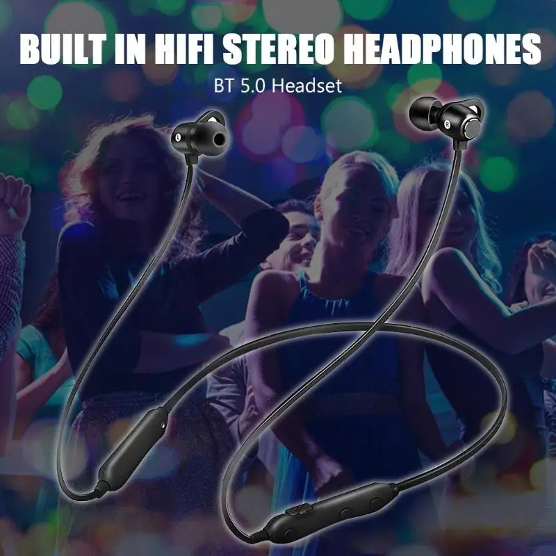 S6 Bluetooth наушники беспроводные Bluetooth 5,0 шейные наушники спортивная Гарнитура для бега с стерео бинауральным микрофоном
