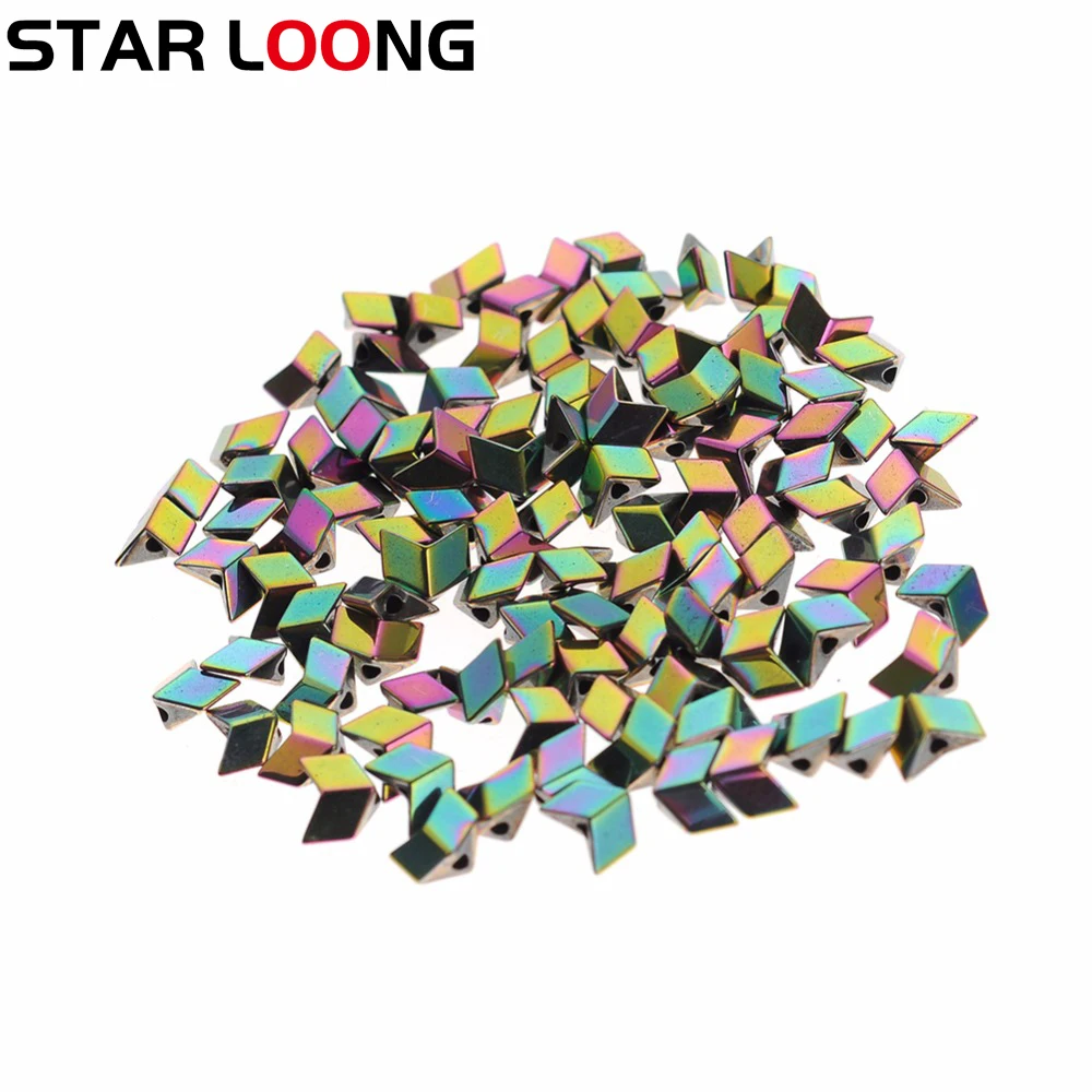 

Natural Stone Hematite Beads Bright Faceted V shape Plated 6mm Loose beads for DIY Necklace Bracelet Jewelry Making Accessories