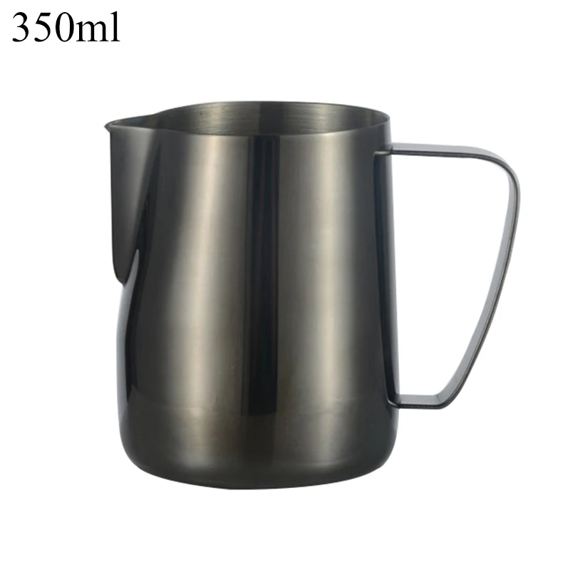350ml black Кувшин для вспенивания молока из нержавеющей стали, разноцветный кувшин для кофе эспрессо, бариста, для приготовления кофе, для приготовления латте, кувшин для вспенивания молока, кувшин, инструменты - Цвет: 350ml black