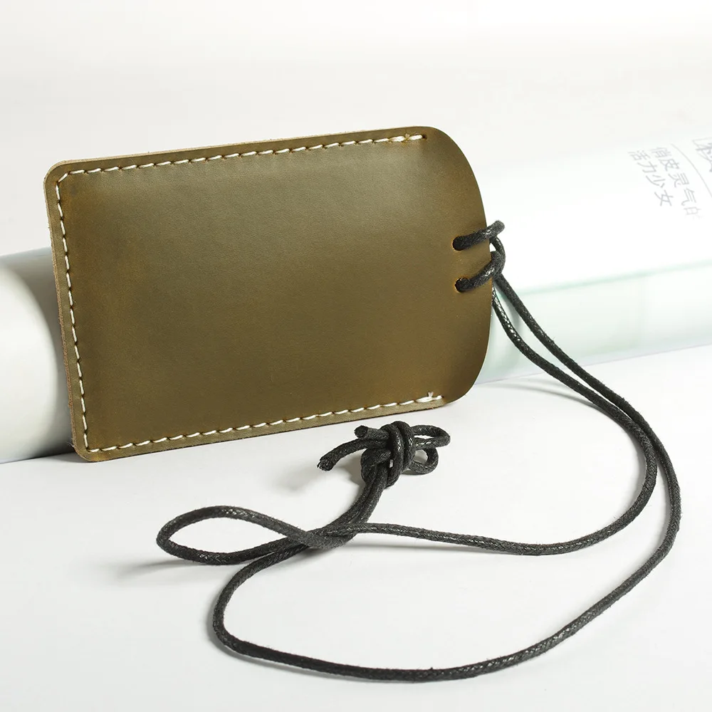 

New Style Card Holder Vintage Cowhide Bus Ultra-Thin Wallet Work Card Subway Transit Card Documents Badges Meal Card