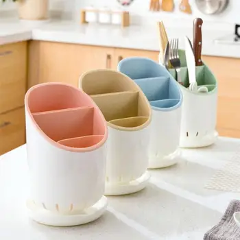 

Corful Double Layers Chopsticks Tube Plastic Chopsticks Storage Drainer Rack Knife Spoon Tableware Kitchen Organizer Tools