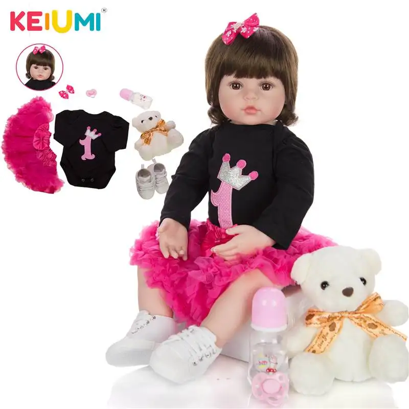 

KEIUMI Lovely Princess Reborn Baby Doll 60cm Soft Vinyl Cloth Body Lifelike Reborn Bonecas Meninas Doll For Children's Day Gift