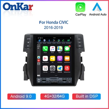 

ONKAR 10.4 Inch Vertical Screen For Honda CIVIC 2016-2019 Central Multimedia Bluetooth 5.0 Car Stereo Received 1 din DSP Navi