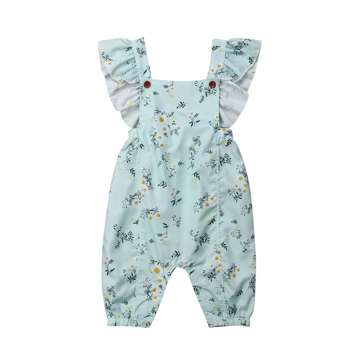 Vêtements d'été pour nouveau-né | Vêtements floraux pour petite fille, sans manches, barboteuse à boutons couverts, salopette