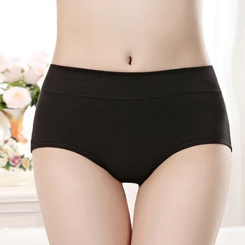 

Fashion Panties Women Cotton Blend Breathable Underwear Briefs For Female Seamless Mid Waist Lingerie Pants Solid Color