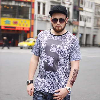 

GONTHWID Summer Plus Size Short Sleeve Men's T-Shirt Increase Fat Half Sleeve Wholesale