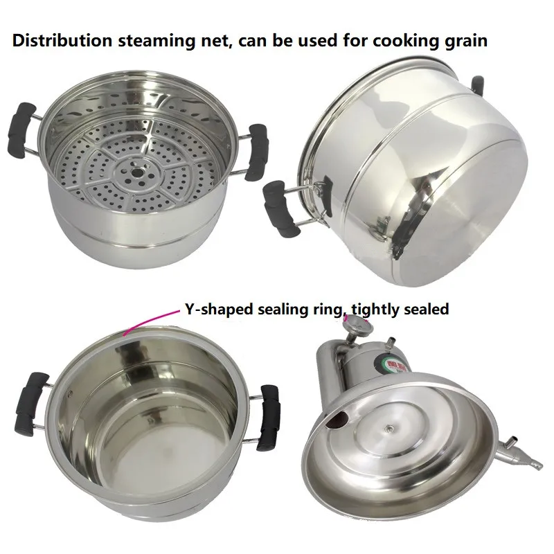 10L DIY Wine Maker Household Wine Brewing Machine Liquor Distillation Pure Pot Stainless Steel
