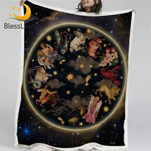 Blesslive Galaxy одеяло животные античный Азиатский Небесный искусство шерпа фланелевые флисовые одеяла 3d Восточная кровать диван-кровать