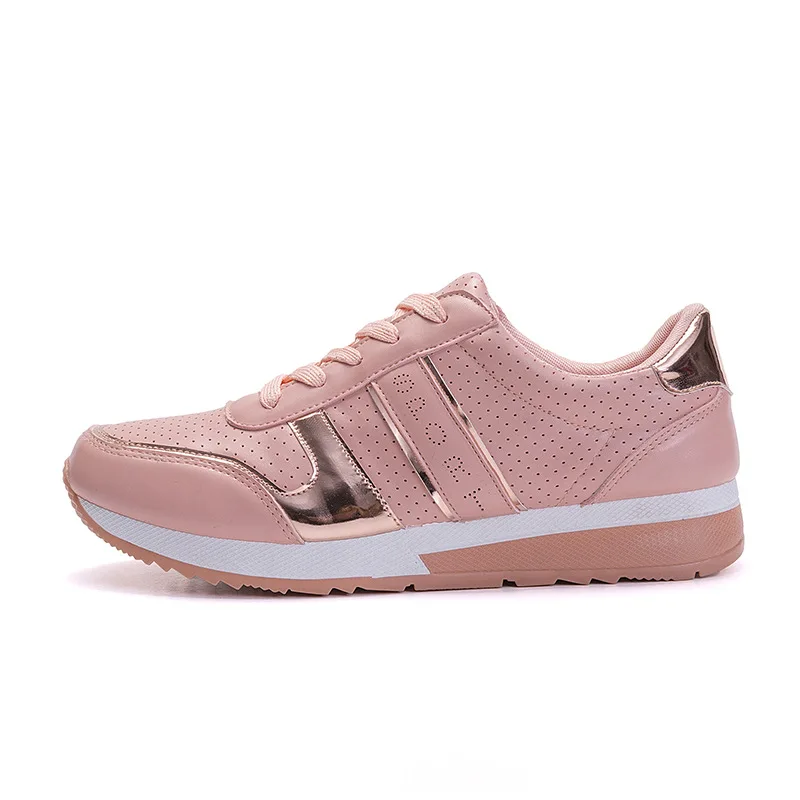 

Women Sneakers Breathable Outdoor Walking Shoes Woman Mesh Casual Shoes Pink Lace-Up Ladies Shoes 2019 Fashion Female Sneakers