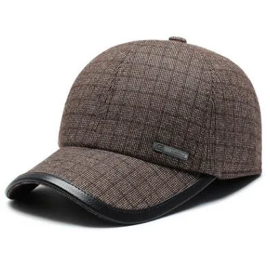 XdanqinX регулируемый размер головы зимняя мужская шапка теплая Бейсболка s Chapeau Новая мужская шапка с наушниками морозостойкие зимние шапки для папы - Цвет: coffee