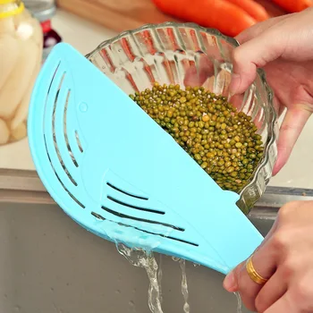 

1 Piece Various Colors Whale Shaped Rice Washing Device Kitchen Colanders & Strainers