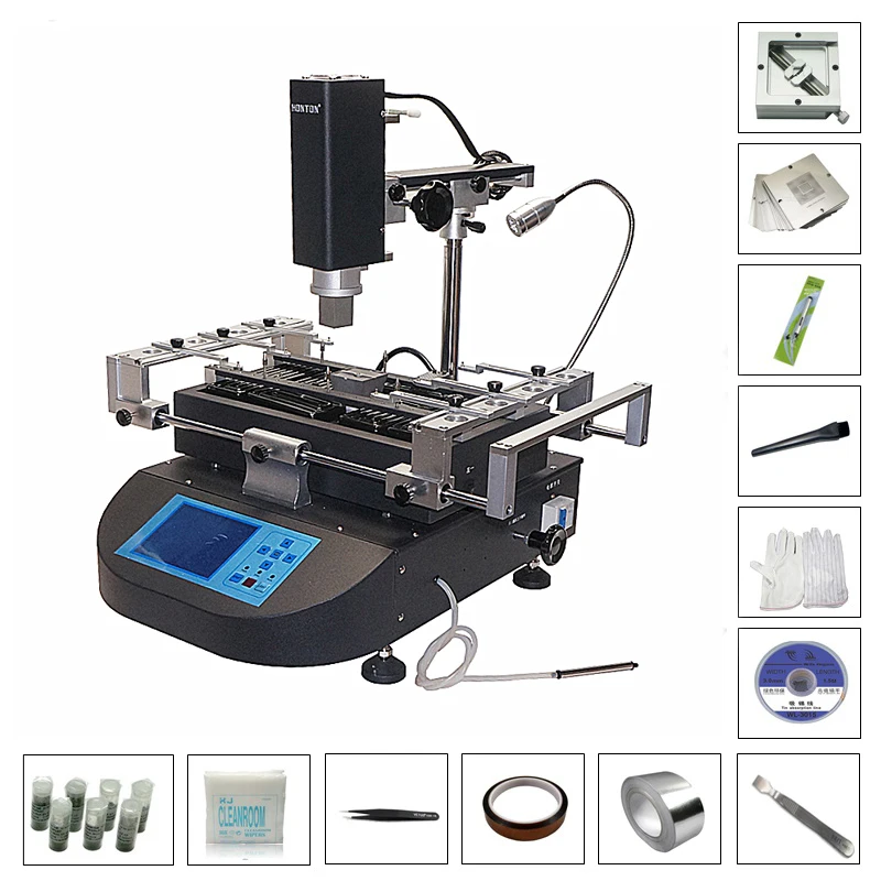US $1.120.00 HONTON R490 HTR490 BGA Rework Station With Reballing Kits 90MM Stencil 184pcs Kit Pack