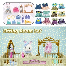 

9 Styles Miniature Fitting Dollhouse Room Set 1/12 Forest Family Animal Dresser Girl Simulation Rabbit Clothes Pretend Kid Gift
