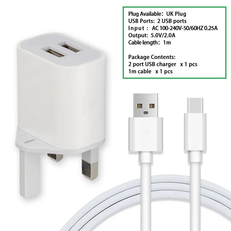 Британское зарядное устройство с кабелем USB C для Samsung S10 Huawei P30 nova5 Mate20 Mate RS V10/OPPO R17