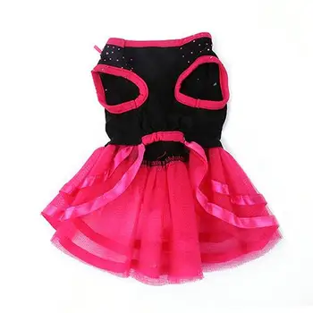 

New Pet Dog Black Red Wild Rose Flower Gauze Dress Skirt Puppy Cat Princess Clothes Apparel dress for dogs dog costume