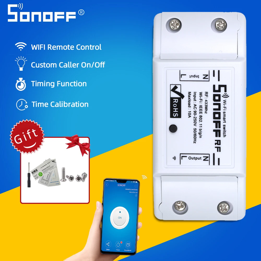 Интеллектуальный выключатель света Sonoff RF WI FI переключатель светильник умный дом