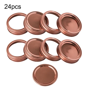 

24pcs Regular Mouth Canning Lids Bands Split-Type Leak Proof for Mason Jar Canning Lids Covers Seal Rings Kitchen Food Storage