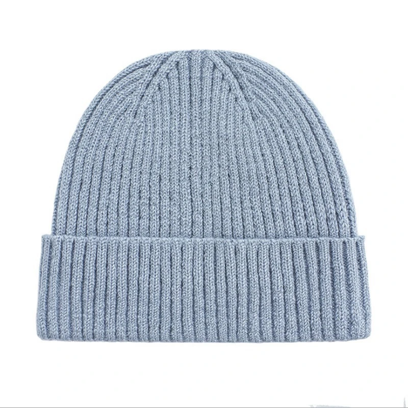 Knitting Vertical Stripes Unisex Beanie Hat Simple Casual Tide Crimping Dome Autumn Winter Hat Adult Cap designer skully hat