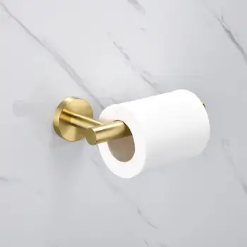 

Stainless Round Bathroom Hooks Wall Mounted Hand Towel Bar Solid Paper Holder Family Accessories Kit Durable Beautiful Hotel