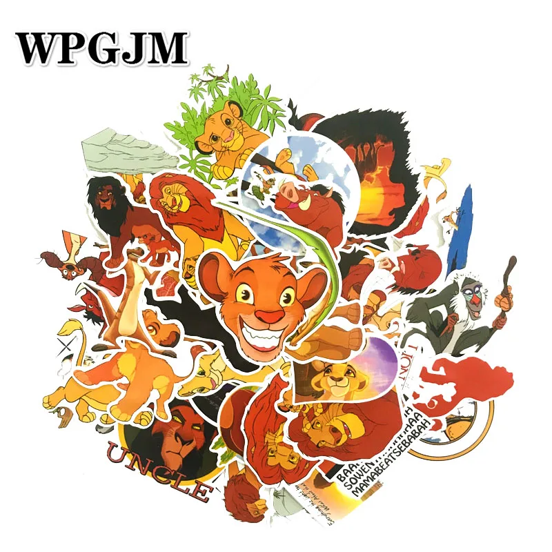 

50PCS Lion King Simba Animal Cartoon PVC Waterproof Sticker Computer Skateboard Motorcycle Luggage Refrigerator Sticker