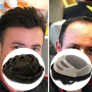 

Human hair mono top bond toupee free style in large quantity stock