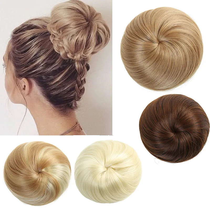 

TALANG Synthetic Hair Bun Elastic Scrunchie Chignon Clips In Fake Hair Extensions High Temperture Fiber Hairpieces Headwear