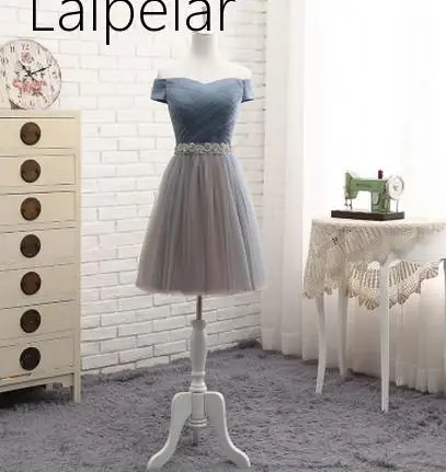 Vestido De Noiva, платье подружки невесты пыльного синего цвета, длинное платье с глубоким декольте, с бусинами, со складками, Элегантные Простые Вечерние платья для невесты, свадьбы, выпускного вечера, Новинка - Цвет: 14