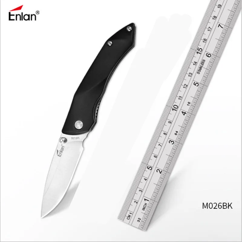 M026BK Enlan M026 Лидер продаж складной нож 8Cr13Mov лезвие G10 Ручка Ножи с висячим зажимом кемпинг выживания бушкрафт Топ EDC ножи - Цвет: M026BK