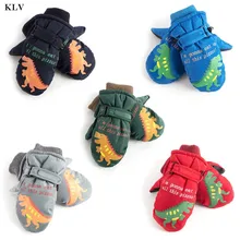 KLV/ветрозащитные варежки для малышей, Детские Зимние теплые Нескользящие лыжные перчатки с меховой подкладкой для девочек и мальчиков, детские варежки