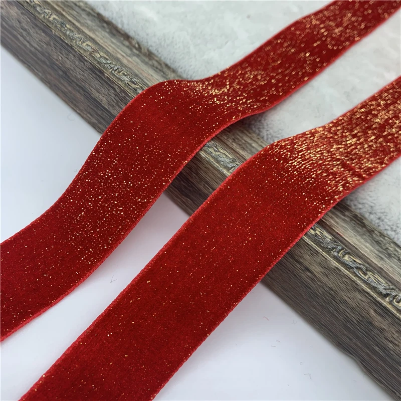 Gold Wire Velvet Ribbon for Elegant Gift Wrapping & DIY Crafts