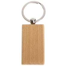Fashion-60Pcs пустые прямоугольные деревянные брелки для ключей Diy Деревянные брелки для ключей могут гравировать подарки Diy