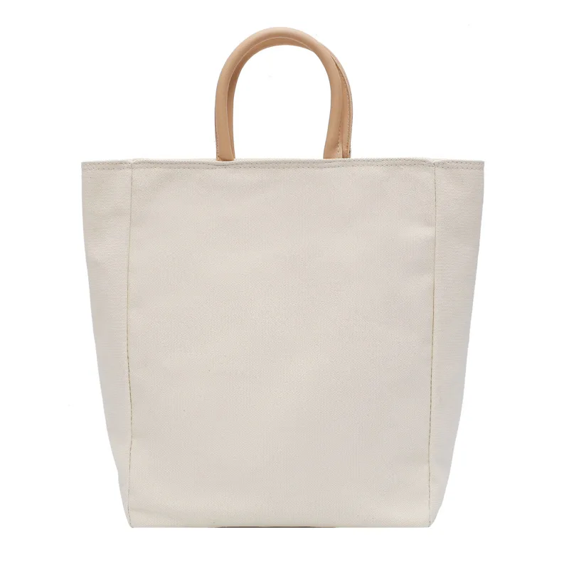 white New fashion simple leisure Tote Bag student schoolbag large capacity canvas briefcase - Цвет: white