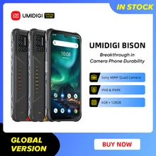 UMIDIGI BISON IP68/IP69K Waterproof Rugged Phone 48MP Matrix Quad Camera 6.3" FHD+ Display 6GB+128GB NFC Android 11 Smartphone