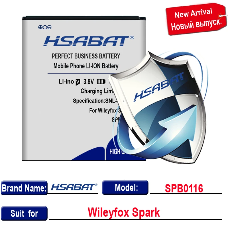 HSABAT SPB0116 2550 мАч батареи для Wileyfox Spark / + батарея телефона хорошего