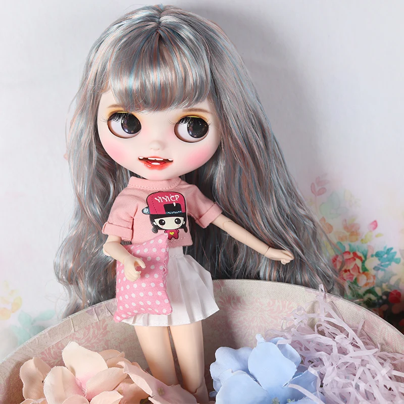 Кукла ICY Blyth DBS розовые топы с белыми искусственными нарядами для шарнирного тела