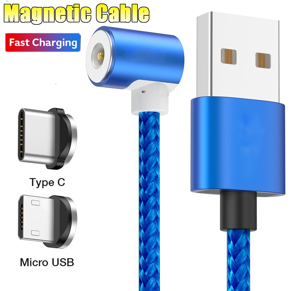 Jetjoy вращающийся на 360 ° Круглый Мощный магнитный кабель Type C Micro USB 2.1A для быстрой