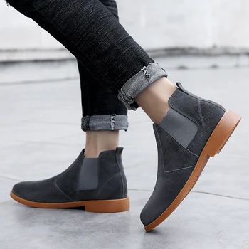 

Male Boots England Leather Ankle Boots Casual Large Size Men Shoes Motorcycle Boots Zapatos De Hombre