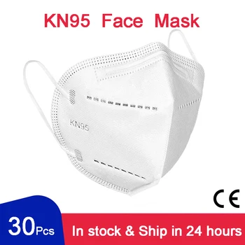 

30 Pcs KN95 Mascarillas Face Mask 95% PM2.5 FFP2 CE 5 Layers Filter Breathable Protective Health Mouth Mask For Face Mascarilla