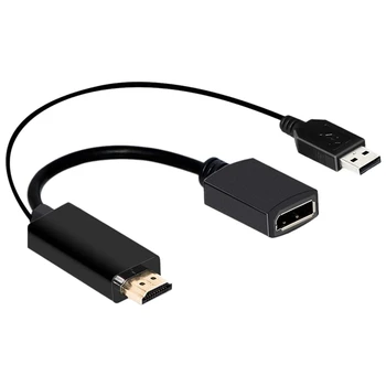 

HDMI to DisplayPort Converter Adapter Cable with USB Power 4K HDMI to DP Adaptor for HDMI Equipped Systems