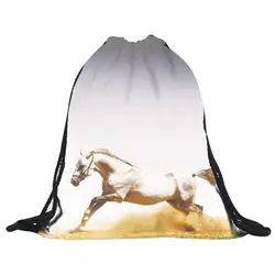 3D напечатанный Единорог сумка на шнурке унисекс органайзер для макияжа сумка для хранения дорожная сумка коллекция одежды рюкзак & 7